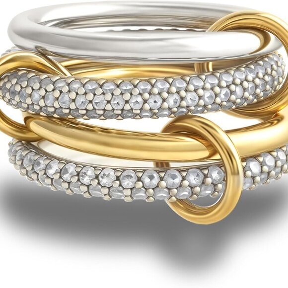 Jewelry - Stackable Rings Women's Gold Silver Cubic Zirconia Jewelry Set